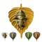 Metal Leaf Ganesha Diwali Decor Wall Hanging for Home & Office Housewarming Return Gift Pooja Favor Ganesha Decorative Wall Hanging Showpiece Pack of 1/2/5/25 Pcs